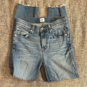 Edwin Bree Raw Hem High Rise Cropped Jean